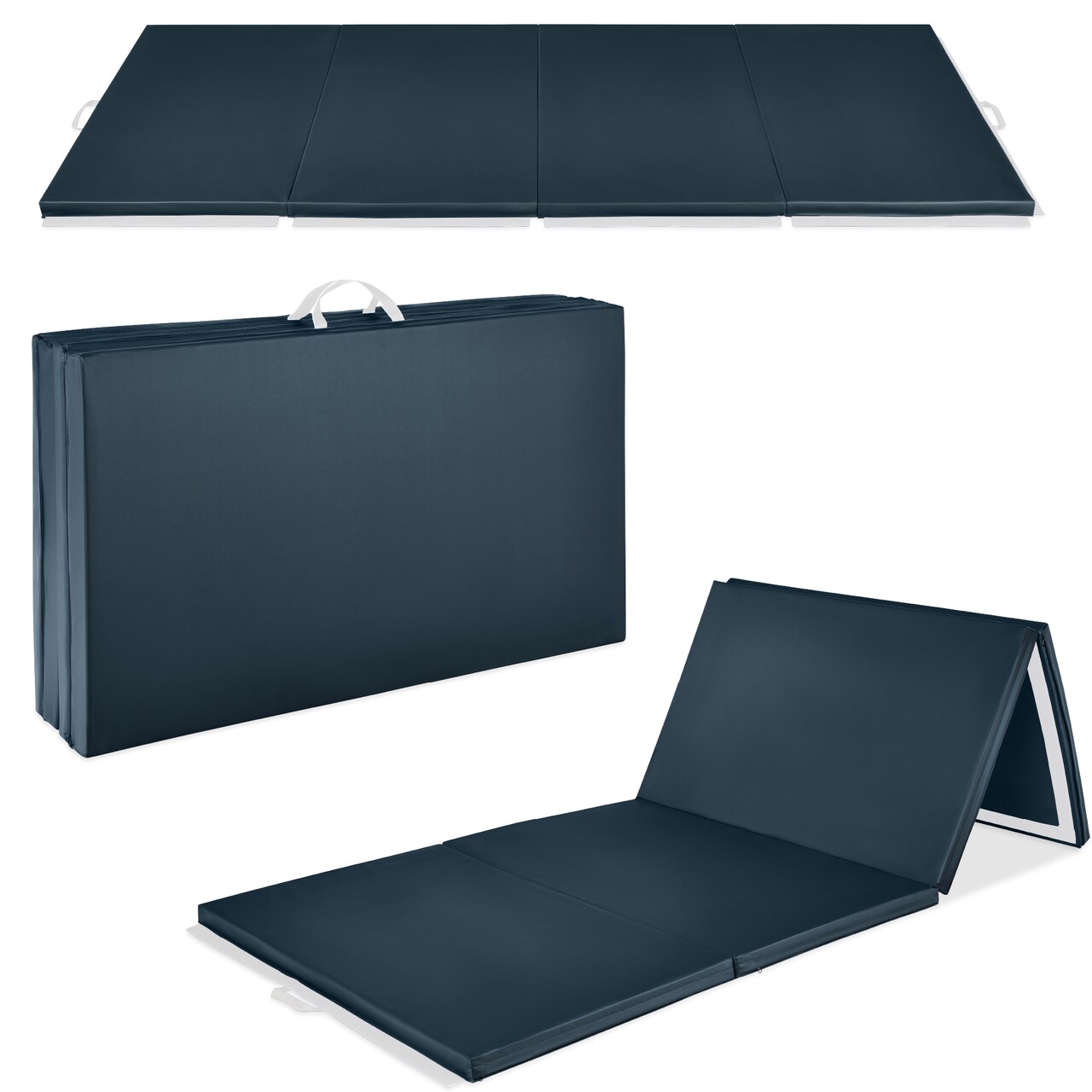 Best Choice Products 10ftx4ftx2in Folding Gymnastics Mat 4-Panel Exercise Workout Floor Mats w/ Handles